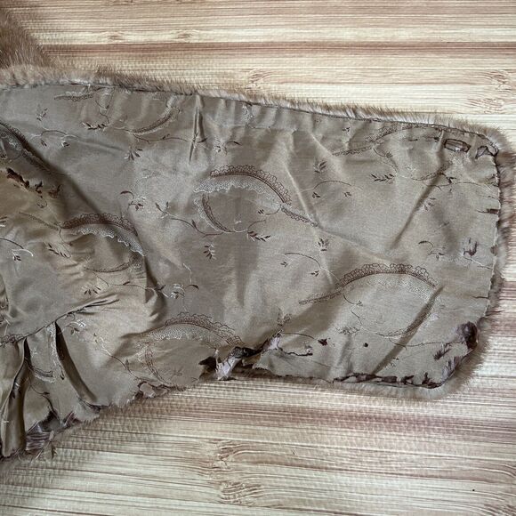 Vintage Genuine BROWN MINK FUR Cape Coat Shawl Wrap Stole ~ Evening or Casual - Picture 7 of 11
